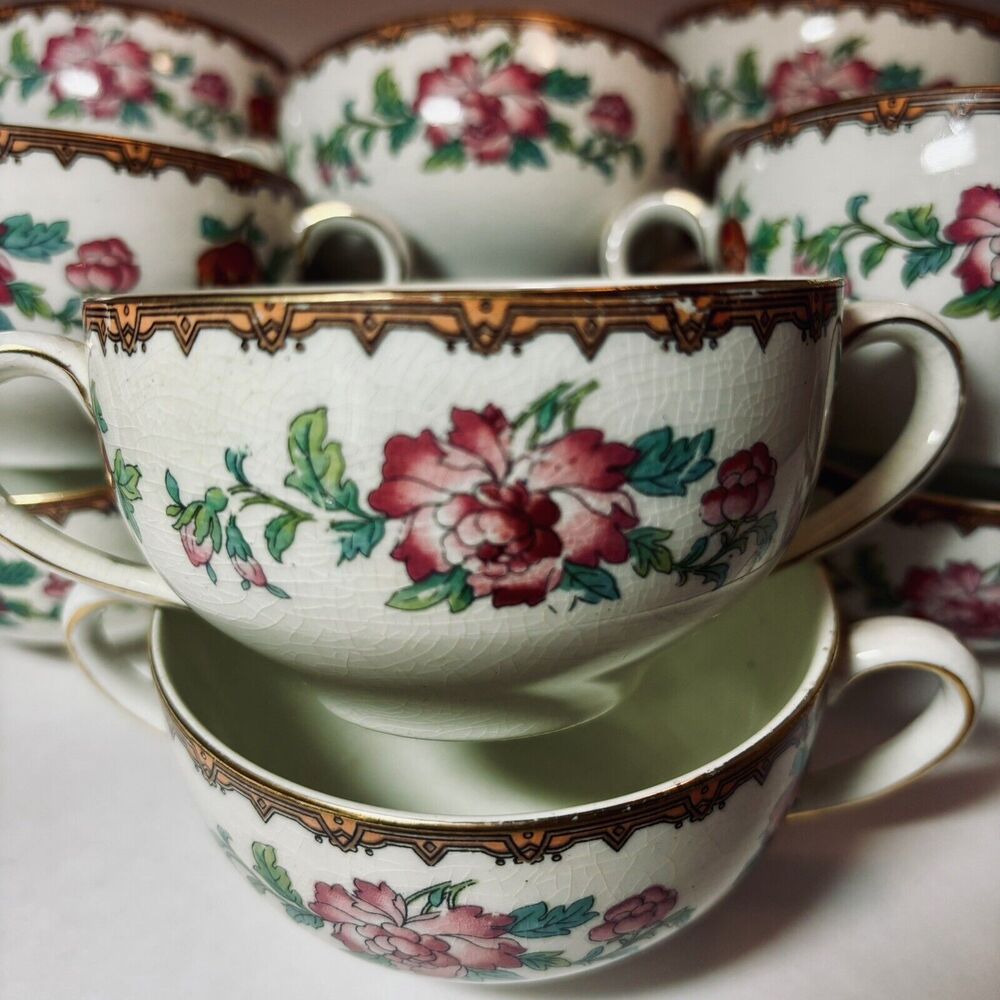 Vintage John Maddock & Sons - 12 Cups/Saucers (one extra Saucer) Made in England